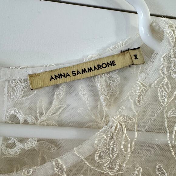 Anna Sammarone The Pastoral Series Sheer Lace Overlay Mini Dress Size Medium - Picture 10 of 12